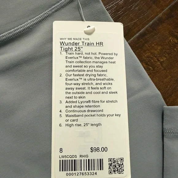 Lululemon Soft Gray Wunder Train HR Tight 25” Leggings NWT - Picture 4 of 5